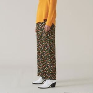 GANNI Joycedale Floral Silk Pants 36 Small